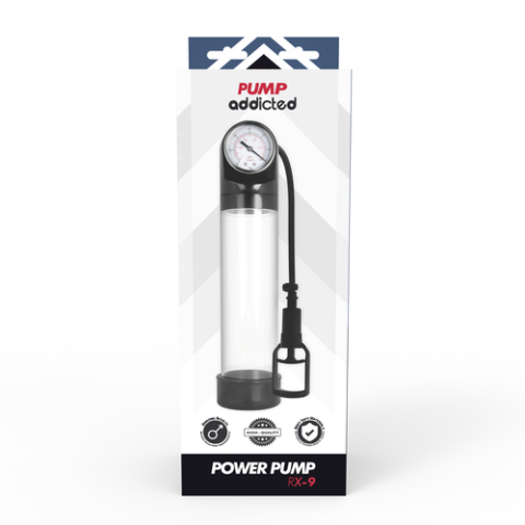 Pompă pentru penis cu manometru PUMP ADDICTED RX9 Transparent [4]