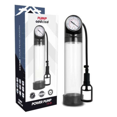 Pompă pentru penis cu manometru PUMP ADDICTED RX9 Transparent [1]