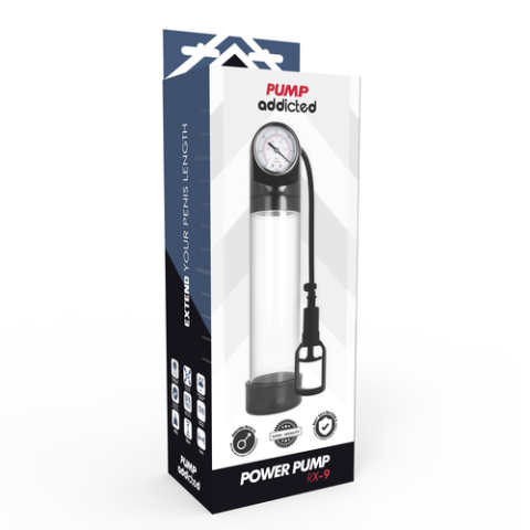 Pompă pentru penis cu manometru PUMP ADDICTED RX9 Transparent [5]