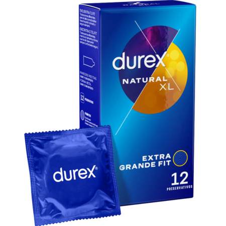 Prezervative - Prezervative Durex Natural XL, 12 bucati, transparent, lubrifiat, latime nominala 60mm