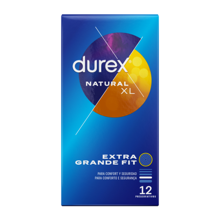 Prezervative Durex Natural XL, 12 bucati, transparent, lubrifiat, latime nominala 60mm [1]