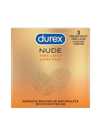Prezervative - Prezervative Durex Nude Fără Latex 3 Bucăți – Ultra Subțiri, Senzație Naturală