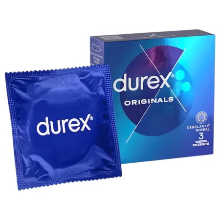 Prezervative - Prezervative Durex Originals, 3 Bucăți – Protecție Clasică, Lubrifiate și Confortabile