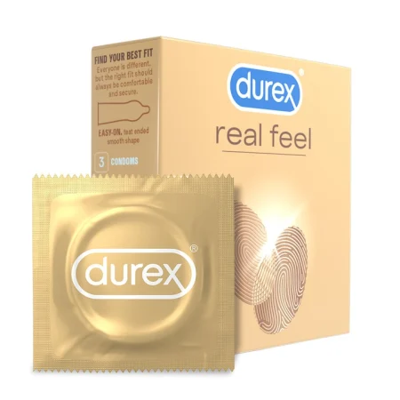 Prezervative fără latex Real Feel din poliizopren, 3 bucăți