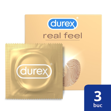 Prezervative - Prezervative fara latex Durex Real Feel (3 buc) – Senzatia „aproape fara nimic”