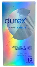 Prezervative - Prezervative Invisible, Regular Fit, 10 bucati, Durex