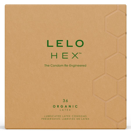 Prezervative LELO HEX Organic, 36 unitati, latex organic, cu L-arginina [1]