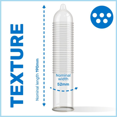 Prezervative Pasante Dotted MS Placer 12 bucăți – Texturate cu Puncte, Latex Natural, 52 mm [2]