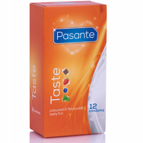 Prezervative Pasante Flavours 12 bucăți – Arome Fructate, Latex Natural, 53 mm [0]