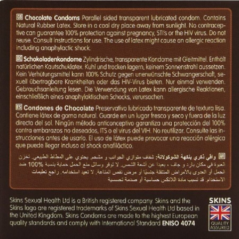 Prezervative SKINS Premium cu aromă de ciocolată – Ultra Subțiri, Lubrifiate, 4 bucăți [3]