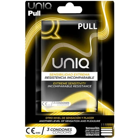 Prezervative - Prezervative fără latex UNIQ Pull cu benzi de aplicare, 3 bucăți