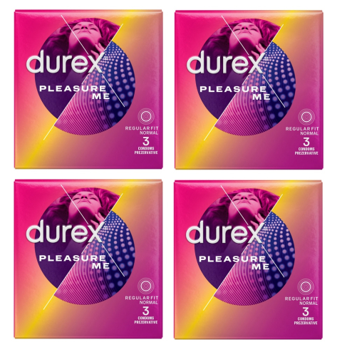 Prezervative - Set 12 Prezervative Durex Pleasure Me, Regular Fit Normal