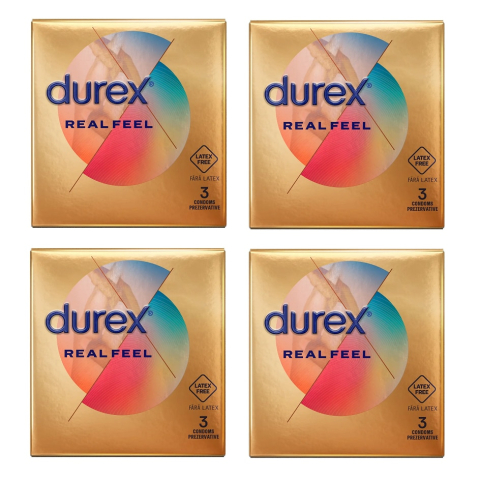 Prezervative - Set 12 Prezervative Durex Real Feel Fara Latex, Regular Fit Normal