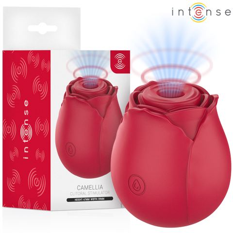 Vibratoare & Dildo - Stimulator clitoridian cu unde de presiune, tip trandafir, Bordeaux Mini