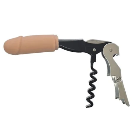 Cadouri erotice - Tirbușon pentru Vin în Formă de Penis Diablo Picante, Petrecerea Burlăcițelor, Bej