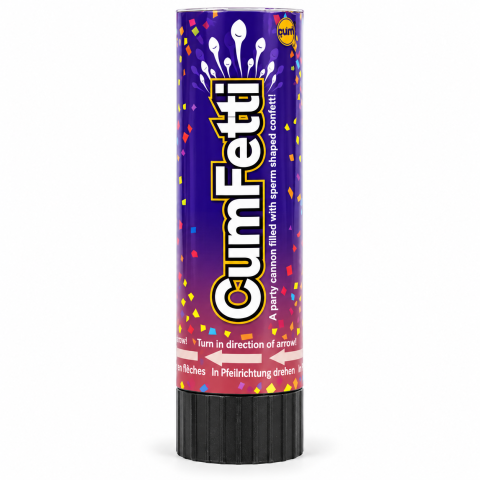 Cadouri erotice - Tun de confetti Cumfetti, forme de spermatozoizi, 15 cm