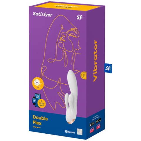 Vibrator Satisfyer Double Flex cu 3 Motoare, Alb [3]