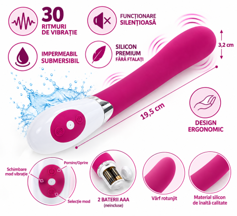 Vibratoare - Vibrator PRETTY LOVE Flirtation Daniel din silicon, 30 moduri, lila și alb