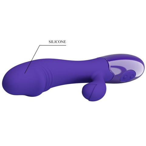 Vibrator dublu Snappy Youth pentru punctul G și stimulare clitoridiană, 30 moduri, USB, silicon violet [4]