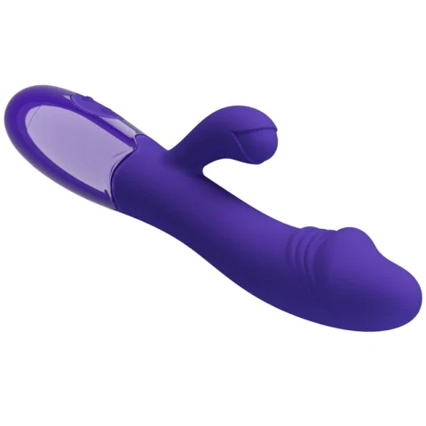 Vibratoare - Vibrator dublu Snappy Youth pentru punctul G și stimulare clitoridiană, 30 moduri, USB, silicon violet