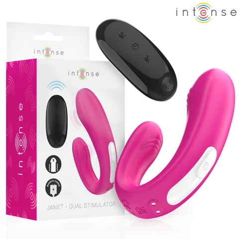 Vibrator Janet în Formă de U pentru Stimulare Internă și Clitoridiană, 2 Motoare, Roz [1]
