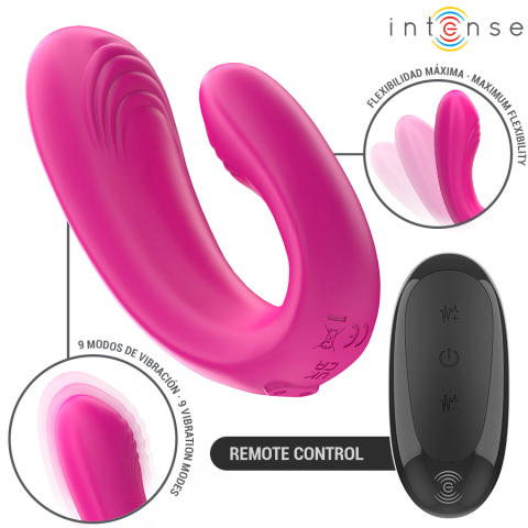 Vibrator Janet în Formă de U pentru Stimulare Internă și Clitoridiană, 2 Motoare, Roz [2]
