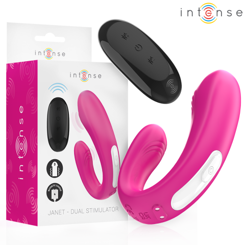 Vibrator Janet în Formă de U pentru Stimulare Internă și Clitoridiană, 2 Motoare, Roz