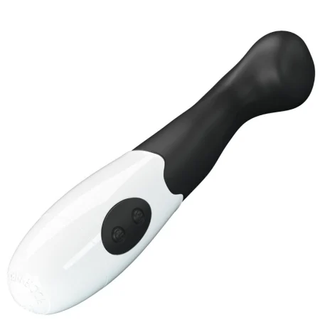 Vibrator curbat Pretty Love Charles, 30 funcții, 21 cm, negru-alb [0]