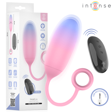 Vibratoare - Vibrator Punct G Intense Pamela, 10 Functii, Silicon Medical Premium, Reincarcabil USB, Design Ergonomic Gradient, Mov/Multicolor