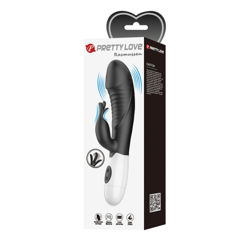 Vibrator Rabbit cu stimulare simultană pentru punctul G și clitoris, 30 funcții, Rasmussen, negru [9]