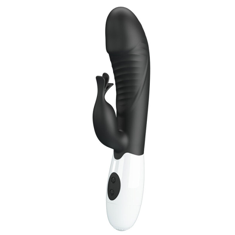 Vibratoare - Vibrator Rabbit cu stimulare simultană pentru punctul G și clitoris, 30 funcții, Rasmussen, negru