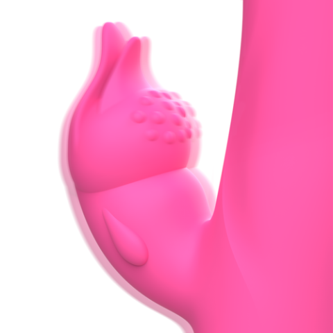 Vibrator Rabbit Julio pentru stimularea punctului G și a clitorisului, 2 motoare, ventuză, silicon roz, 11 cm [3]