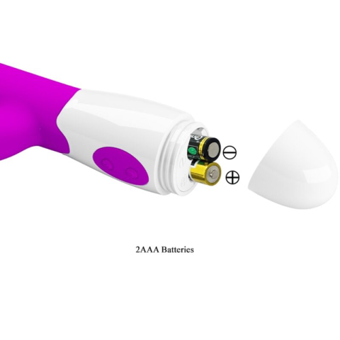 Vibrator Rabbit pentru stimulare internă și clitoridiană Centaur, 30 moduri de vibrație, silicon, mov, 20,5 cm [4]