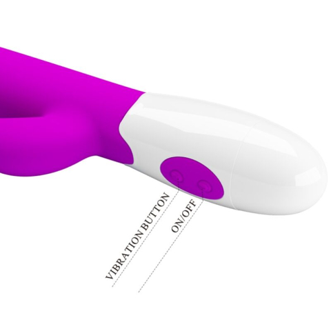 Vibrator Rabbit pentru stimulare internă și clitoridiană Centaur, 30 moduri de vibrație, silicon, mov, 20,5 cm [3]