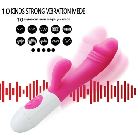 Vibratoare - Vibrator rabbit Pretty Love Snappy Roz, stimulare punct G si clitoris