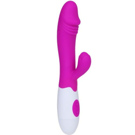 Vibratoare - Vibrator rabbit Pretty Love Snappy, stimulare punct G si clitoris, 30 moduri vibratii, silicon ABS, 20 cm