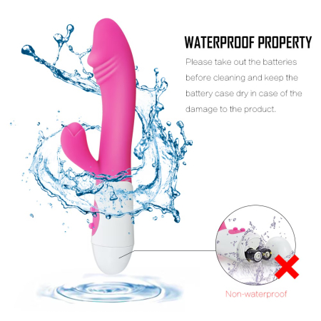 Vibrator rabbit Pretty Love Snappy, stimulare punct G si clitoris, 30 moduri vibratii, silicon ABS, 20 cm [6]