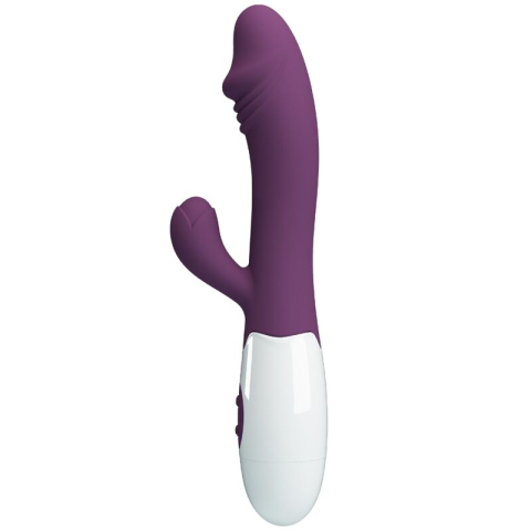 Vibrator rabbit Snappy pentru stimularea simultană a punctului G și clitorisului, 30 moduri, silicon, mov [2]