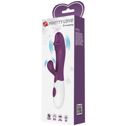 Vibrator rabbit Snappy pentru stimularea simultană a punctului G și clitorisului, 30 moduri, silicon, mov [9]