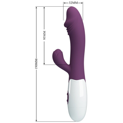 Vibrator rabbit Snappy pentru stimularea simultană a punctului G și clitorisului, 30 moduri, silicon, mov [6]