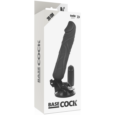 Vibrator realist Basecock negru cu telecomandă – 20 cm [3]