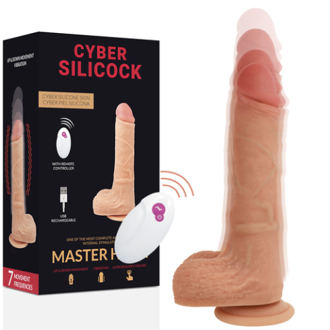 Dildouri - Vibrator realist CYBER SILICOCK Master Huck cu telecomandă 20,9 cm