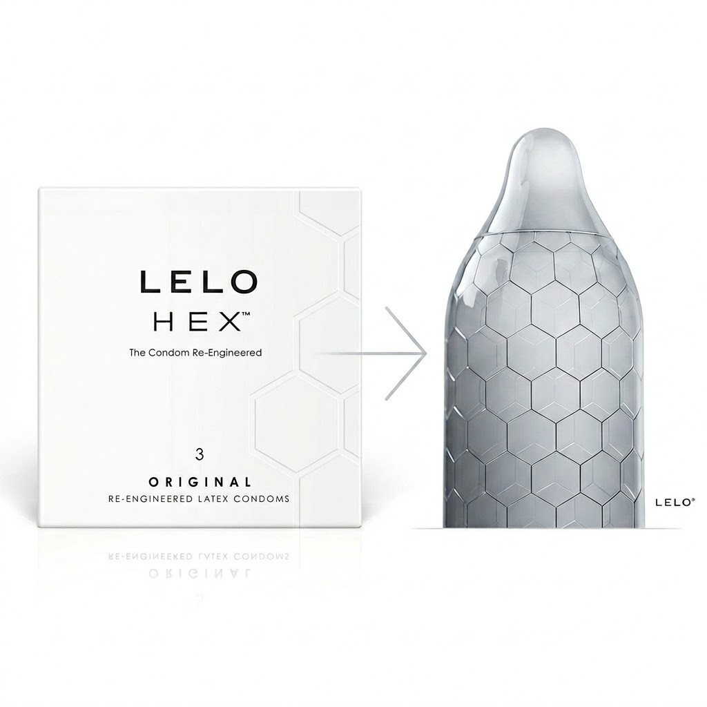 Prezervative LELO HEX (3 buc) - Ultra subtiri, design inovator pentru senzatii maxime