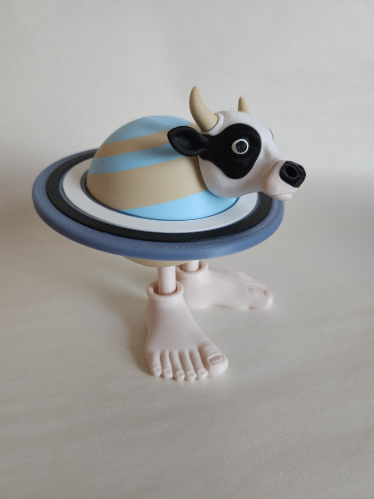 La Vaca Saturno Saturnita - Figurină articulată printată 3D, inspirată din meme italian, eco-friendly din PLA [4]