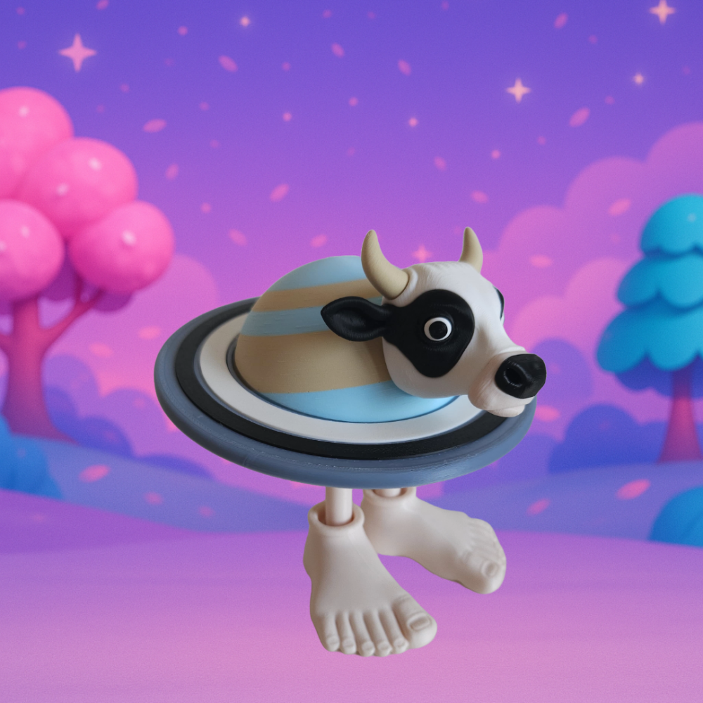 La Vaca Saturno Saturnita - Figurină articulată printată 3D, inspirată din meme italian, eco-friendly din PLA [1]