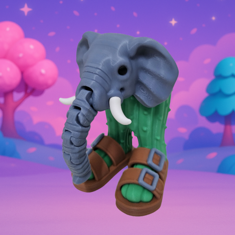 Jucării 3D gata de joacă - Lirili Larila - Figurină articulata printată 3D, inspirată din meme italian, eco-friendly din PLA