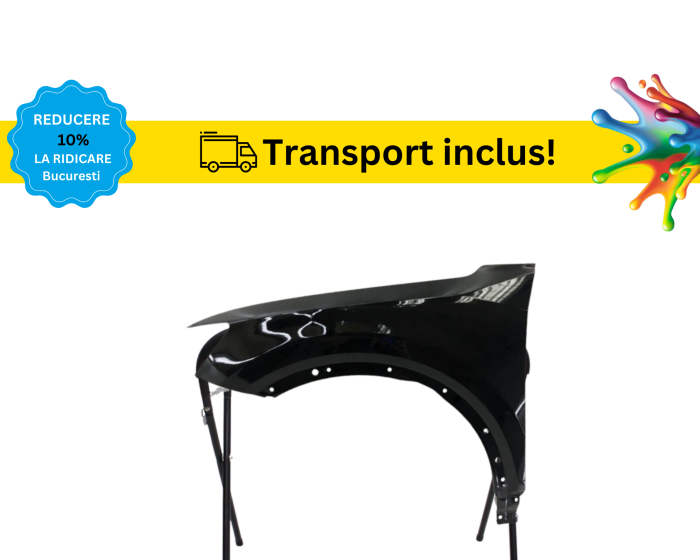 Aripa Fata Audi Q2 2016-2021 Negru Gri Alb Albastru Verde Auriu Galben la culoarea masini vopsita [3]