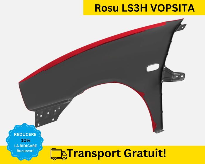 Aripa fata dreapta Seat Ibiza/Cordoba 6L 2002-2008 Rosu LS3H [2]