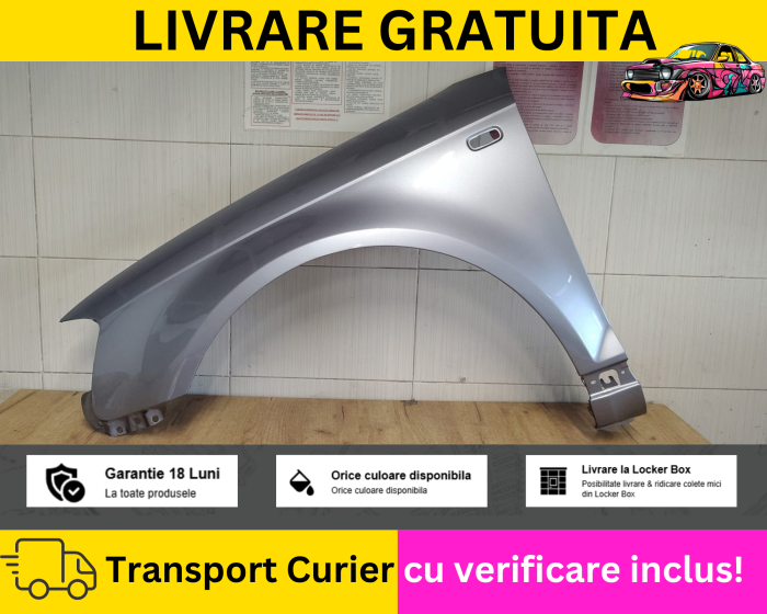 Aripa fata stanga Audi A3 8P 2003-2008 Gri LY7H VOPSITA [2]