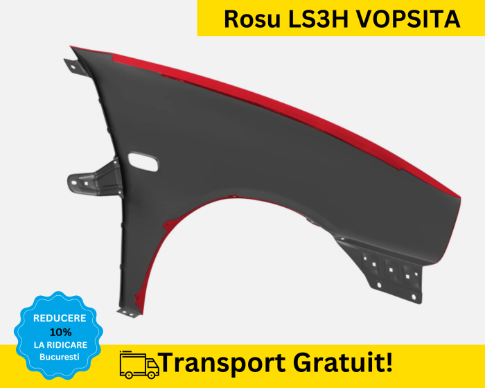 Aripa fata stanga Seat Ibiza/Cordoba 6L 2002-2008 Rosu LS3H VOPSITA [2]